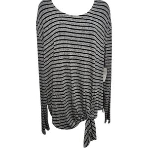 NWT Stella & Dot Striped Front Tie Knot Long Sleeve Top